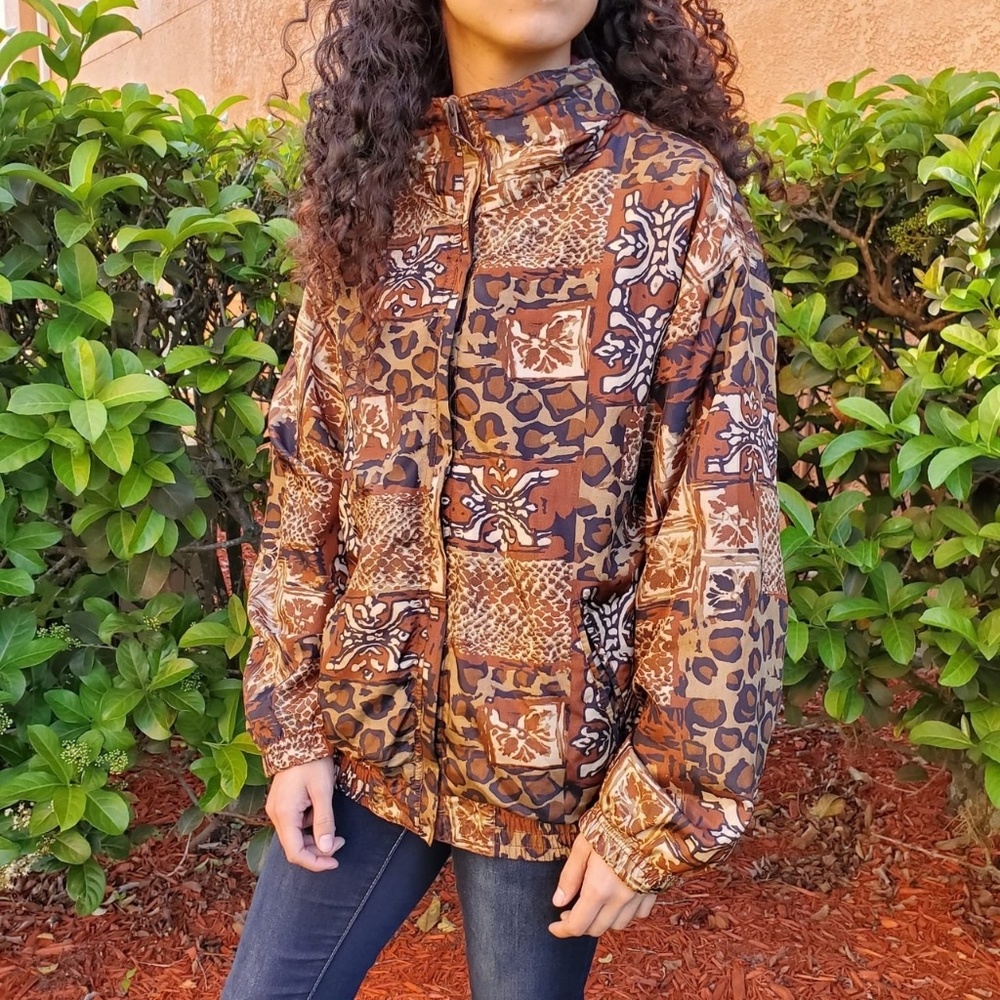 EVR Vintage Animal Print Windbreaker